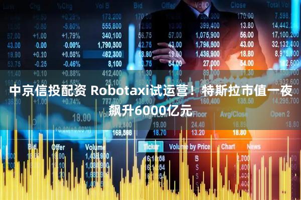 中京信投配资 Robotaxi试运营！特斯拉市值一夜飙升6000亿元